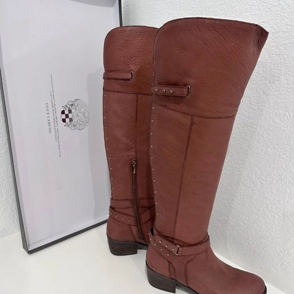Vince Camuto "Bestant" Leather Tall Brown Boots (NiB) - Picture 2 of 8